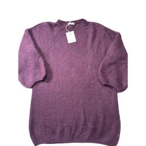 Easy Clothes Italy Kid Mohair Wool Blend Knit Sweater Plum Purple ART 7102 NEW